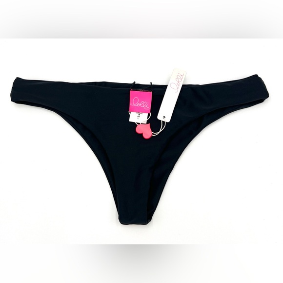 Lolli Swim Bikini Bottom Cheeky NWT Black Size L - Picture 1 of 4
